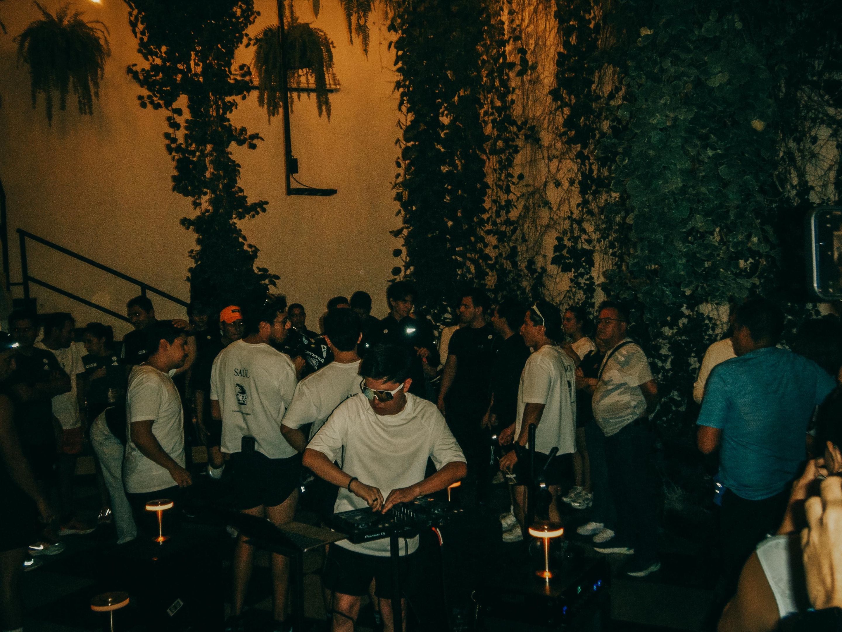 Crowd in front of the booth